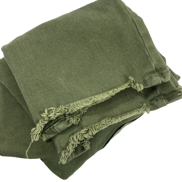 Scoop Jeans Womens Size 8 Retro Boy Olive Green‎ Raw Hem Distress Straight - Picture 14 of 15